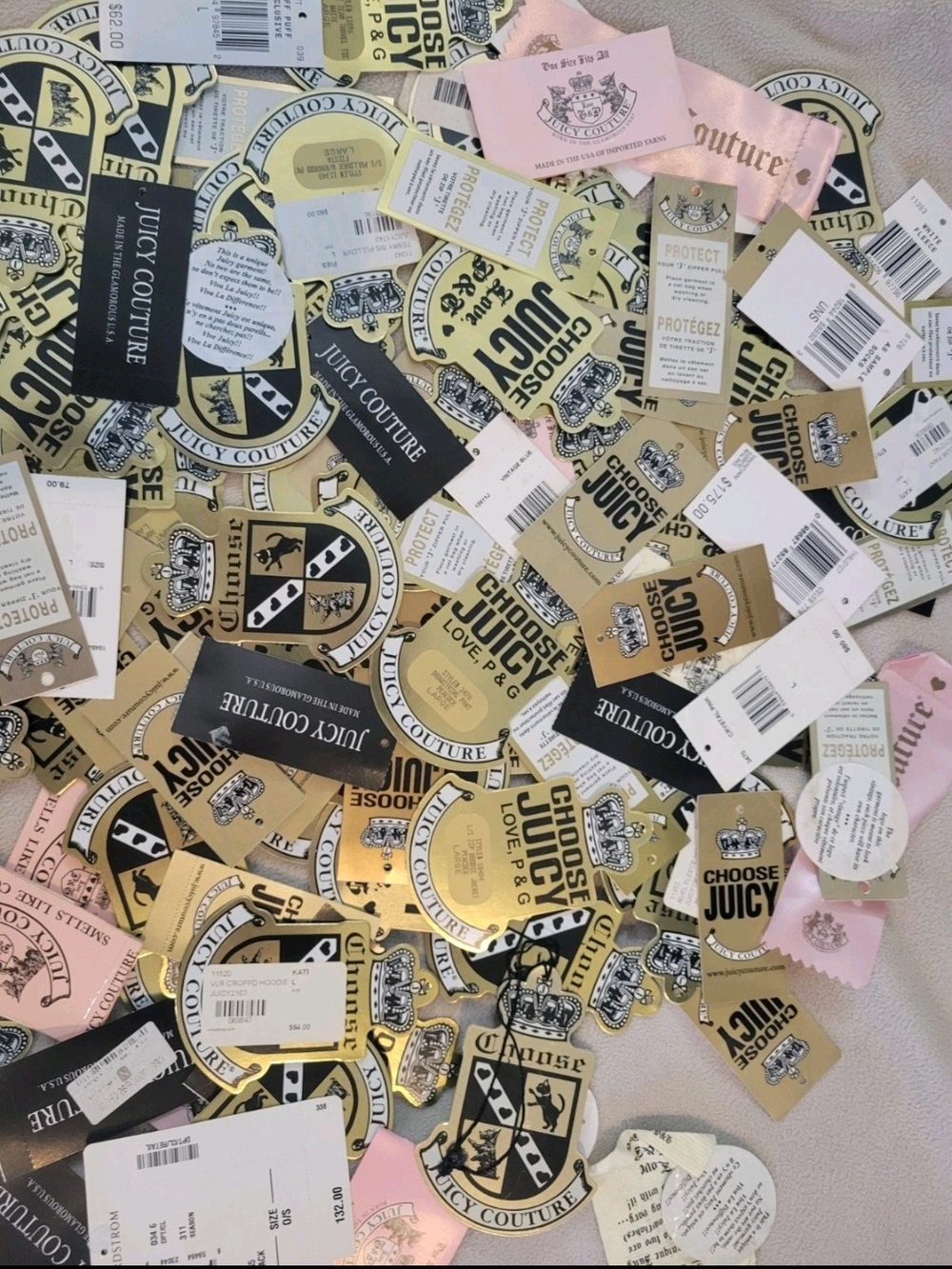 Vintage Juicy Couture Collectible Tag Lot - Gold Black Pink White - Picture 2 of 2